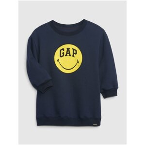 Tmavě modré holčičí mikinové šaty GAP & Smiley®