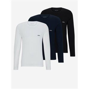 Sada tří pánských triček v bílé, černé a modré barvě Hugo Boss