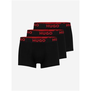 Sada tří pánských boxerek v černé barvě HUGO