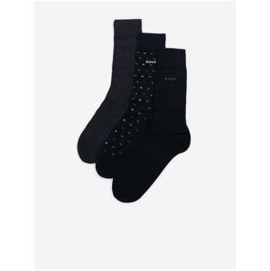 Sada tří párů pánských ponožek v černé barvě BOSS