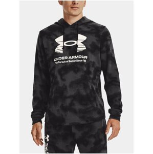 Černá pánská vzorovaná sportovní mikina Under Armour UA Rival Terry Novelty HD