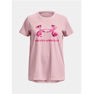 Růžové holčičí sportovní tričko Under Armour Tech Solid Print Fill BL SSC