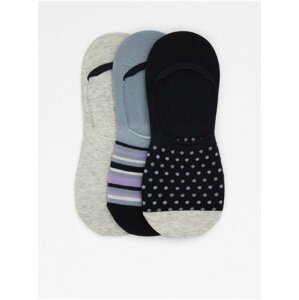 Sada tří párů pánských vzorovaných ponožek v černé, světle modré a šedé barvě ALDO Taom