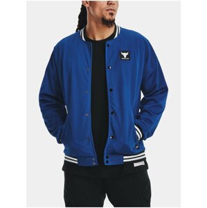 Modrý pánský bomber Under Armour Project Rock Mesh Varsity Jacket