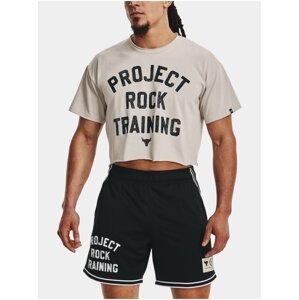 Světle šedé pánské tričko s potiskem Under Armour Project Rock HW Cutoff T TG