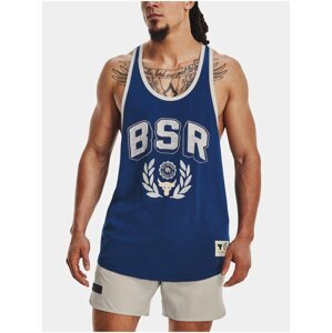 Modré pánské tílko s potiskem Under Armour UA PROJECT ROCK BSR TANK