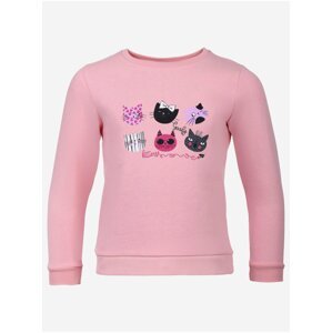 Růžové holčičí tričko s motivem koček NAX Habelo