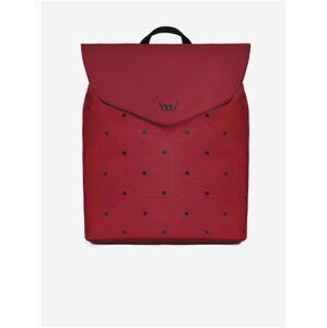Červený dámský puntíkovaný batoh VUCH Rosario