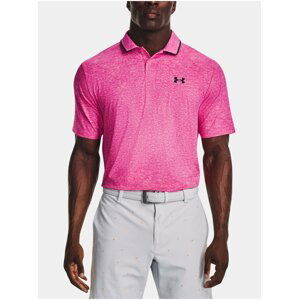 Růžové pánské žíhané sportovní polo tričko Under Armour Iso-Chill