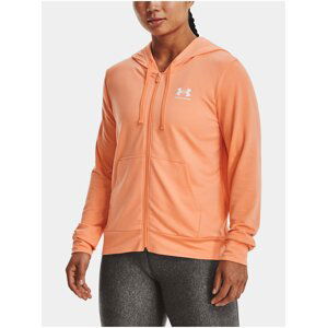 Oranžová dámská sportovní mikina Under Armour Rival Terry FZ Hoodie