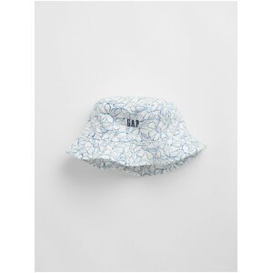Modro-bílý dětský květovaný klobouk GAP