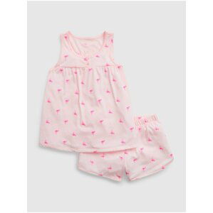 Světle růžové holčičí vzorované pyžamo GAP
