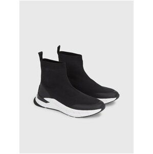 Černé pánské kotníkové slip on tenisky Calvin Klein Sock Boot Runner