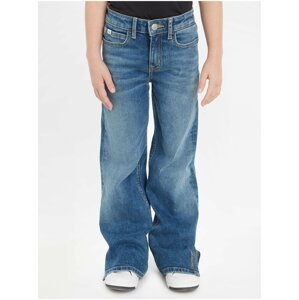 Modré holčičí široké džíny modrá Calvin Klein Jeans