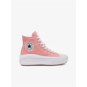 Růžové dámské kotníkové tenisky na platformě Converse Chuck Taylor All Star Move