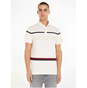 Krémové pánské polo tričko Tommy Hilfiger