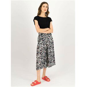 Černo-bílé dámské květované culottes Blutsgeschwister Flotte