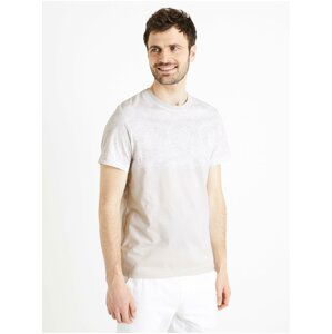 Bílo-šedé pánské vzorované tričko Celio Derya