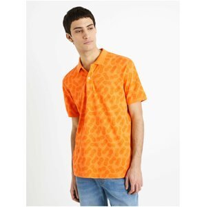 Oranžové pánské vzorované polo tričko Celio Depineap