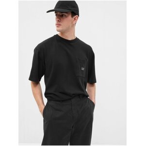 Černé pánské oversize tričko s kapsičkou GAP