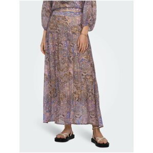 Hnědo-modrá dámská vzorovaná maxi sukně ONLY Phoenix