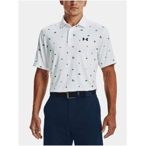 Bílé pánské vzorované sportovní polo tričko Under Armour UA Playoff 3.0 Printed Polo