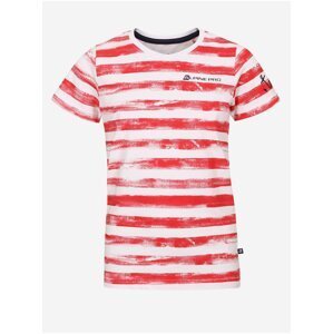 Bílo-červené dětské pruhované tričko ALPINE PRO WATERO