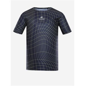 Tmavě modré pánské vzorované rychleschnoucí tričko ALPINE PRO BASIK