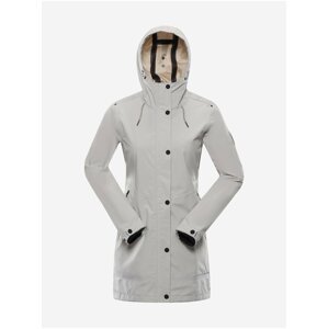 Světle šedý dámský nepromokavý kabát ALPINE PRO PERFETA