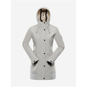 Světle šedý dámský nepromokavý kabát ALPINE PRO PERFETA