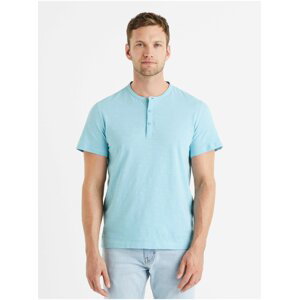 Světle modré pánské basic tričko Celio Dehenley