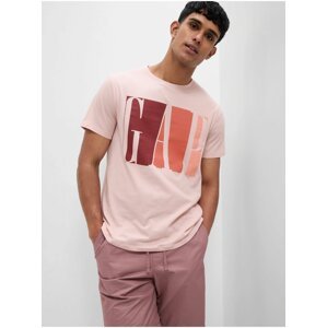 Růžové pánské tričko s potiskem GAP