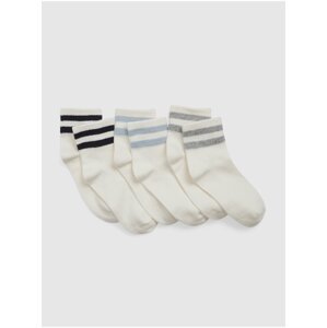 Sada tří párů dětských ponožek v bílé barvě GAP
