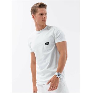 Bílé pánské tričko s kapsičkou Ombre Clothing
