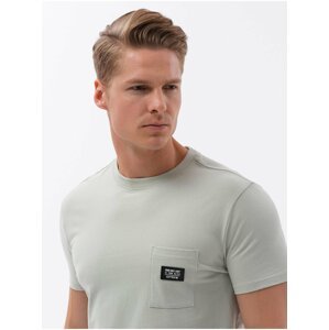 Mentolové pánské tričko s kapsičkou Ombre Clothing