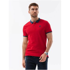 Červené pánské polo tričko Ombre Clothing