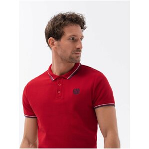 Červené pánské polo tričko Ombre Clothing