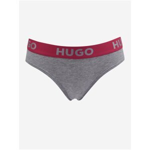 Šedé dámské žíhané kalhotky Hugo Boss