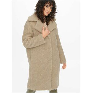 Béžový dámský zimní kabát z umělého kožíšku JDY Legacy