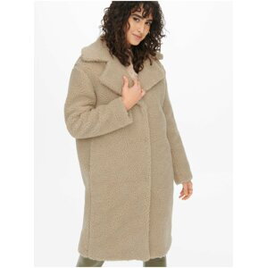 Béžový dámský zimní kabát z umělého kožíšku JDY Legacy