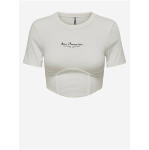 Bílý dámský crop top ONLY Lola