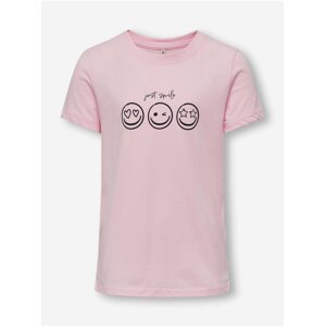 Světle růžové holčičí tričko ONLY Smil