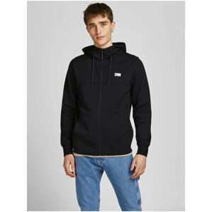 Černá pánská mikina  na zip s kapucí Jack & Jones Air