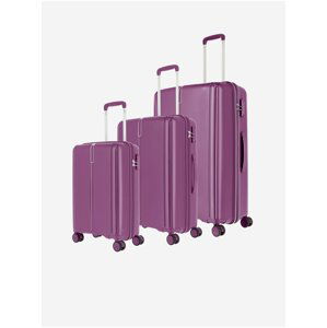 Sada tří cestovních kufrů ve fialové barvě Travelite Vaka 4w S,M,L