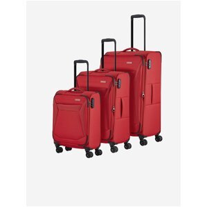 Sada tří cestovních kufrů v červené barvě Travelite Chios S,M,L