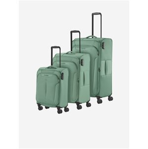 Sada tří cestovních kufrů ve světle zelené barvě Travelite Croatia S,M,L