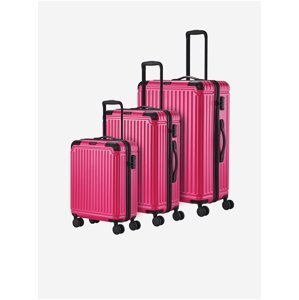 Sada tří cestovních kufrů v růžové barvě Travelite Cruise 4w S,M,L