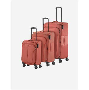 Sada tří cestovních kufrů v červené barvě Travelite Croatia S,M,L