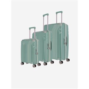Sada tří cestovních kufrů v světle zelené barvě Travelite Elvaa 4w S,M,L