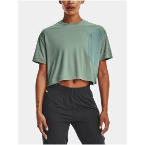 Zelené dámské sportovní crop top tričko Under Armour Terrain